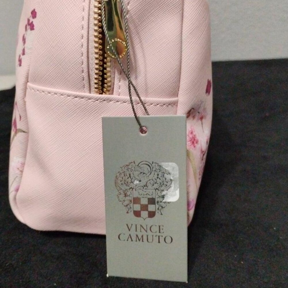 Vince Camuto Pink Floral Women's Cosmetic Pouch Bag NWT - Picture 4 of 9